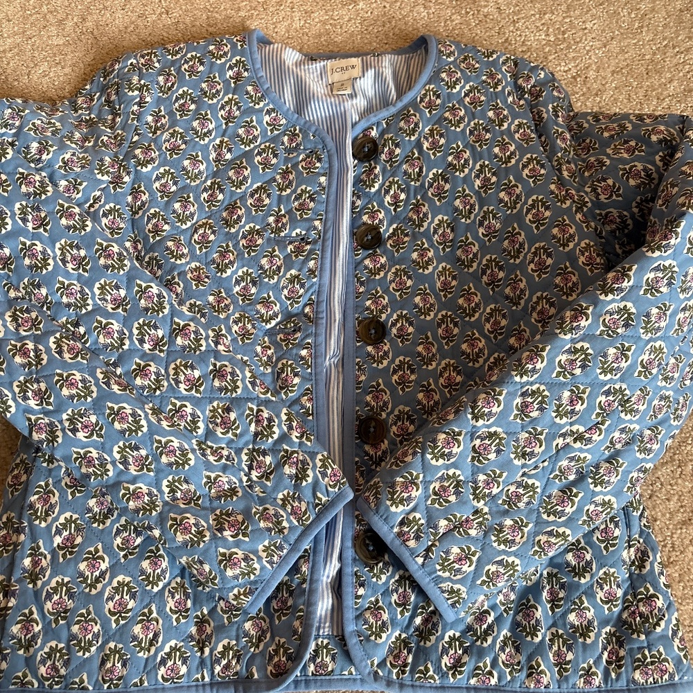 J Crew Quilted Floral Jacket